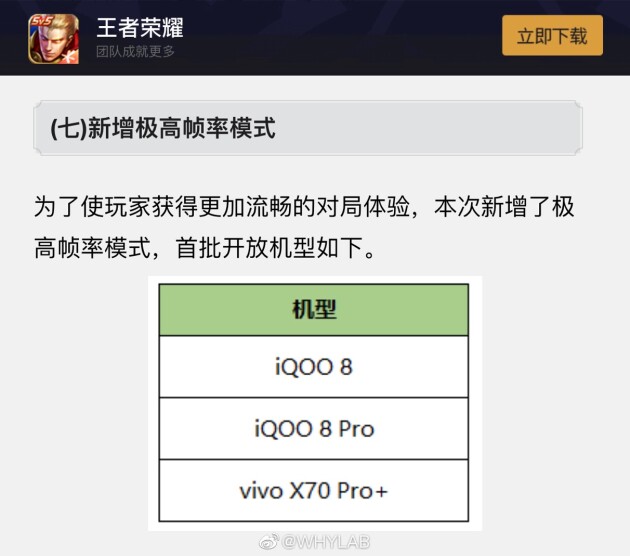 新赛季上分神器 vivo X70 Pro+首批适配《王者荣耀》120Hz极高帧率