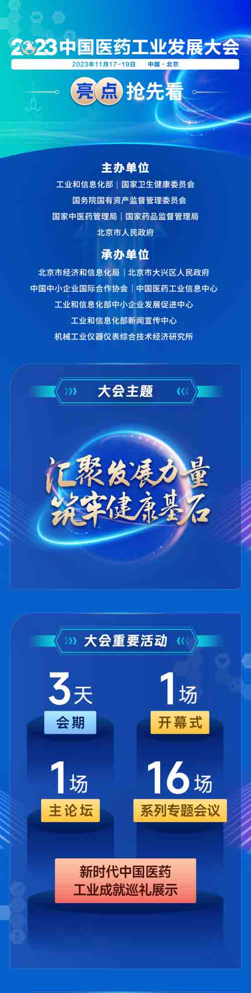 2023中国医药工业发展大会将于11月17日至19日在北京召开