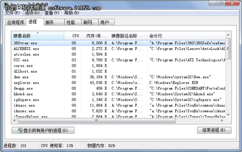 查看Win7进程路径 确保计算机使用安全