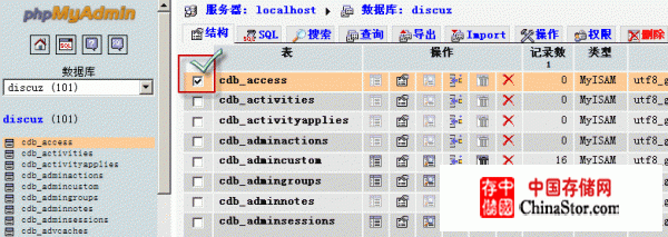 phpMyAdmin 截图