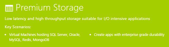 微软基于SSD的Azure Premium Storage正式上线