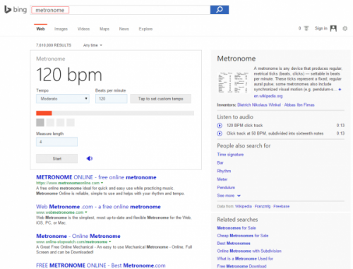 Bing新增“吉他调音器”+“节拍器”两项新功能
