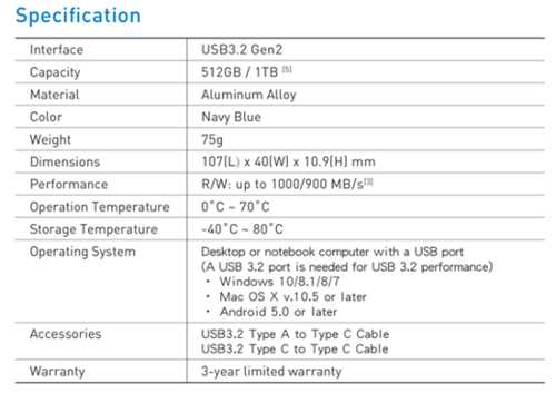 PD1000便携式SSD