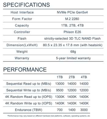 Klevv/Essencore 正品 G560 PCIe Gen5 M.2 2280 高达 4TB SSD 和 Cras C715 PCIe Gen3 Refresh M.2 2280 高达 1TB SSD