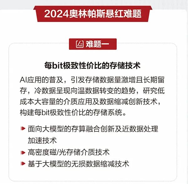 300万元，华为公开悬赏求解AI时代存储技术等难题